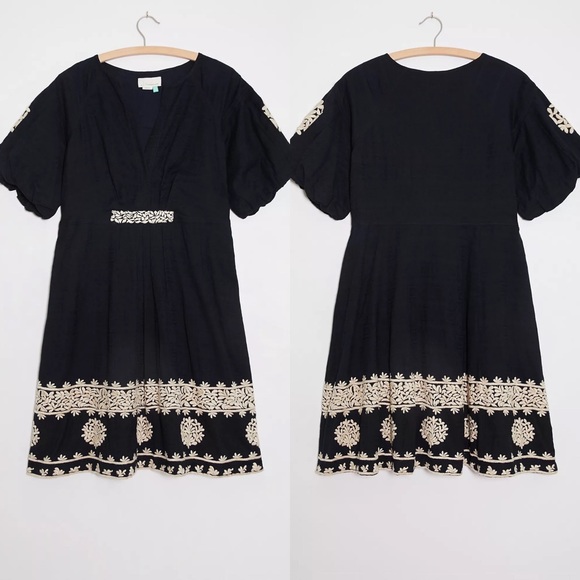 New Anthropologie Orla Embroidered Mini Dress Size 2 - Picture 2 of 3